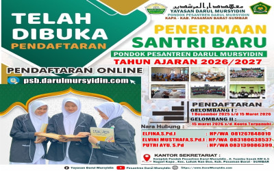 PENERIMAAN SANTRI BARU TAHUN AJARAN 2026/2027